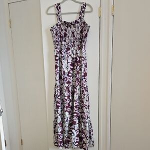 Express Purple and White Floral Maxi Dress